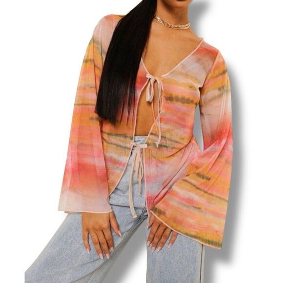 Boohoo Landscape Print Die Blouse - Picture 1 of 8